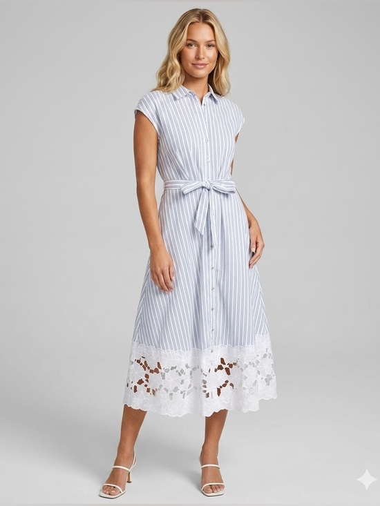 Ellen Tracy Dresses & Skirts - 🌸🌸🌸 Ellen Tracy 3D Cutout Broderie Poplin Shirtdress size S